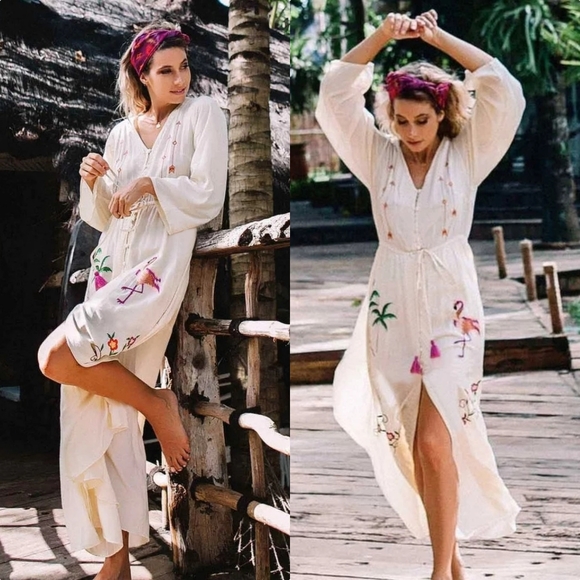 💢 Embroidered Beach Cover Up - Picture 3 of 8